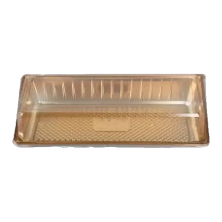 Gold tray, plastic lid 28.3 × 15.5 × 8.5 cm
