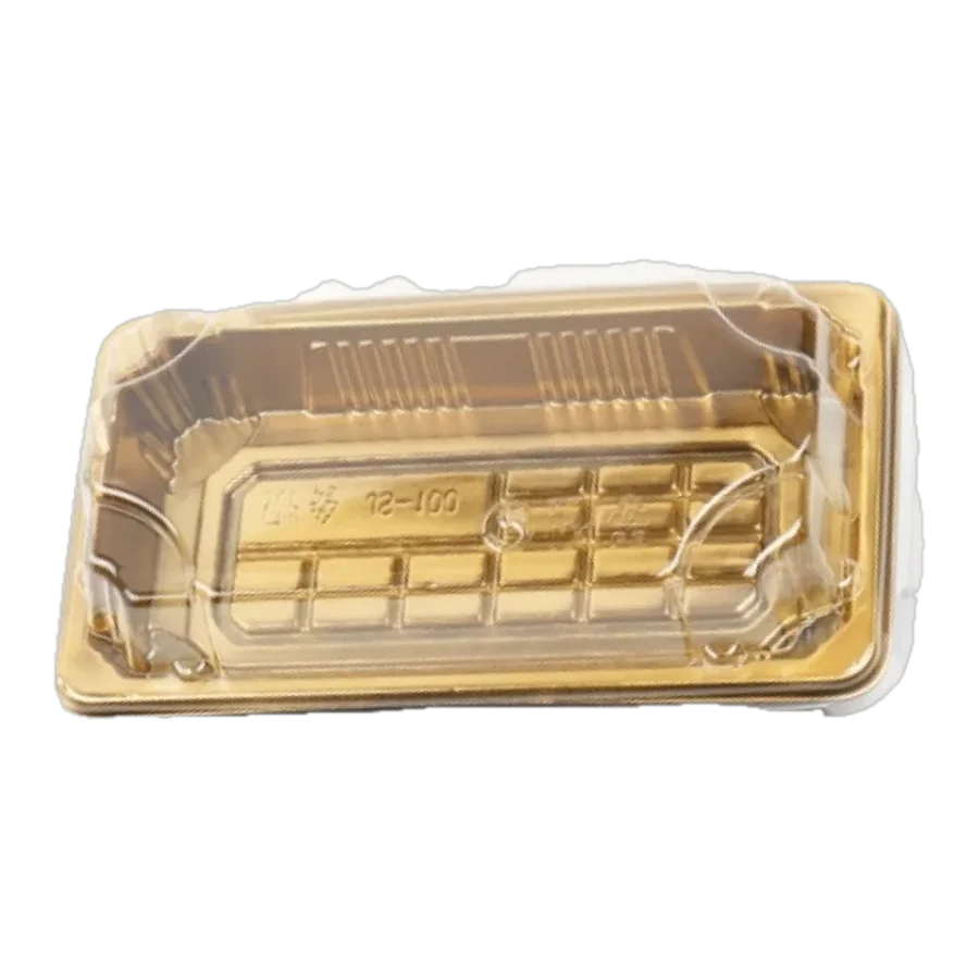 Charola Plást. Dorada c/Tapa 14 × 8 × 4.5 cm