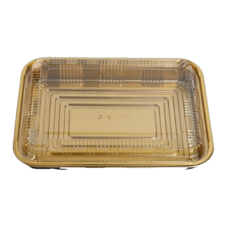 Charola Plást. Dorada c/Tapa 26 × 19.5 × 5 cm